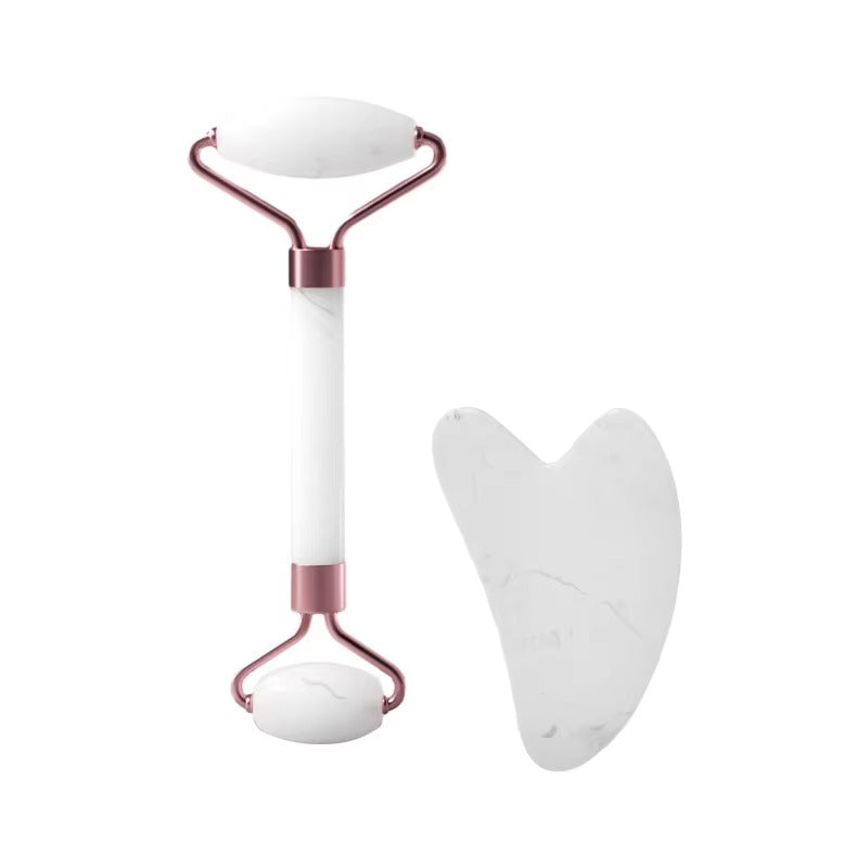 Lunara™ Rose Facial Sculpting Duo – Roller & Heart Gua Sha