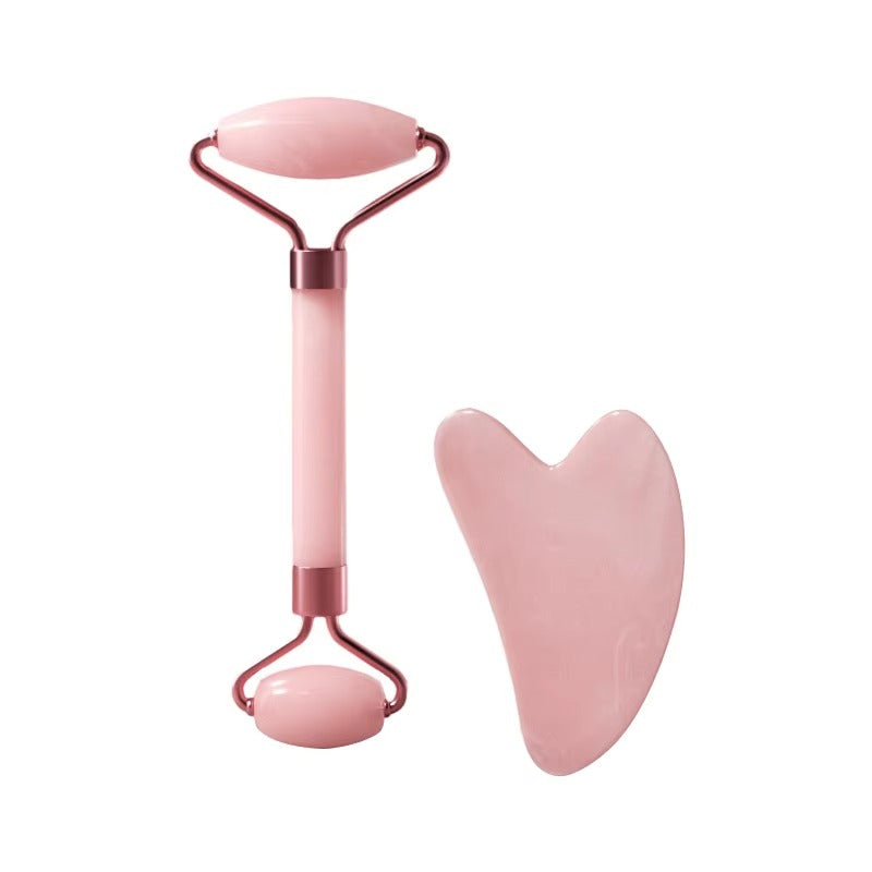 Lunara™ Rose Facial Sculpting Duo – Roller & Heart Gua Sha